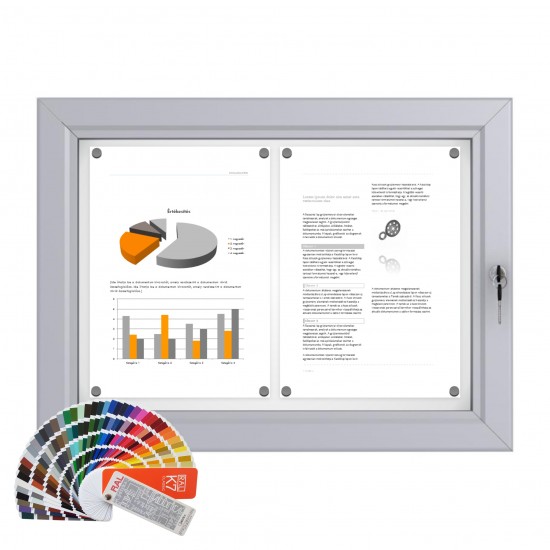 A4 Sheet Display Case Aluminium Notice Board With Lockable Perspex Door ...